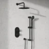 Harbour Clarity Matt Black Concealed Shower Valve, Fixed Head & Arm and Slide Rail Kit