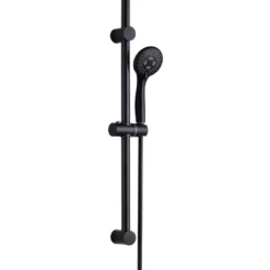 Harbour Clarity Matt Black Concealed Shower Valve, Shower Rail Kit & Overflow Bath Filler
