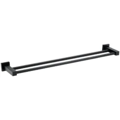 Harbour Clarity Matt Black Double Towel Rail