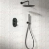 Harbour Clarity Matt Black Shower Package with 2 Outlet Valve, Fixed Head & Arm and Wall Shower Kit