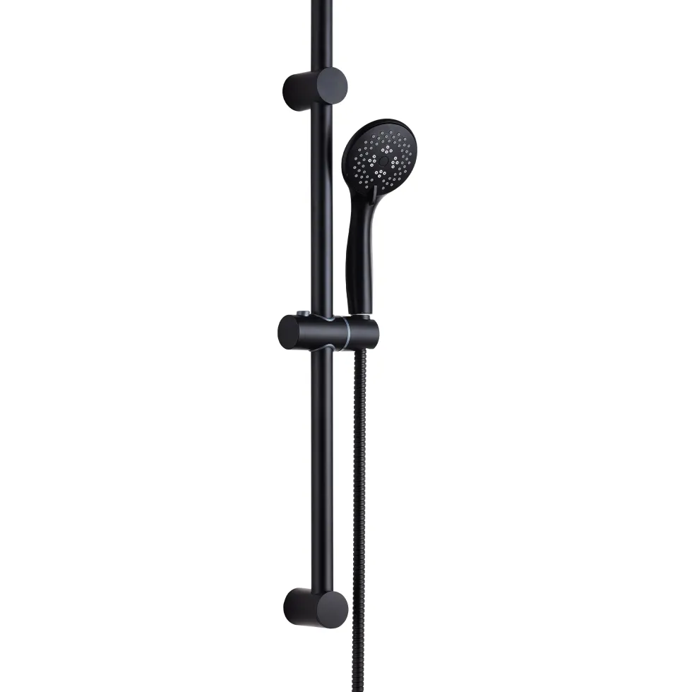 Harbour Clarity Matt Black Shower Rail Kit