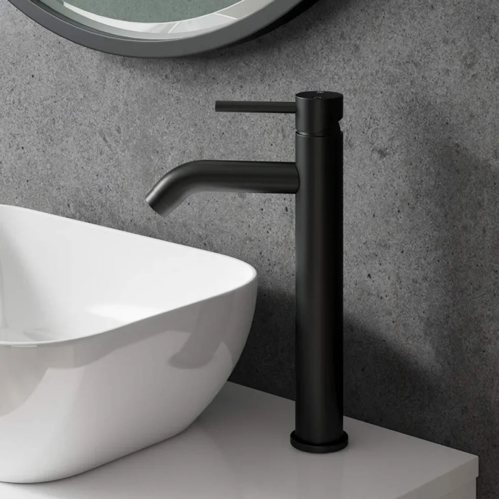 Harbour Clarity Matt Black Tall Basin Mixer Tap