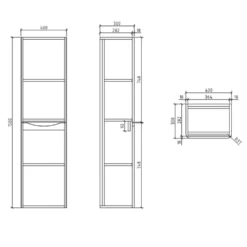 Harbour Clarity 1500mm Tall Bathroom Storage Unit - Gloss White
