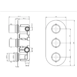 Harbour Clarity 3 Outlet Thermostatic Concealed Shower Valve