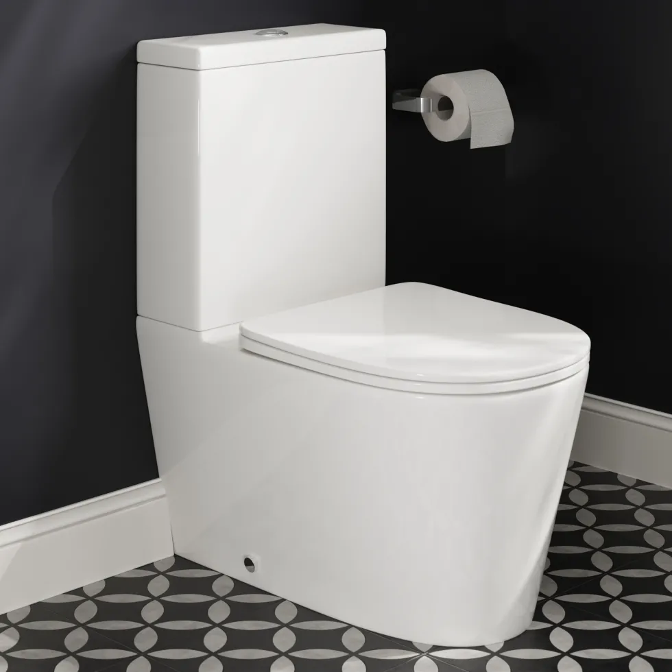 Harbour Clarity Rimless Back to Wall Close Coupled Toilet & Soft Close Seat