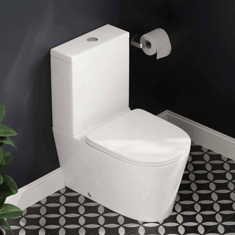 Harbour Clarity Rimless Back to Wall Close Coupled Toilet & Soft Close Seat