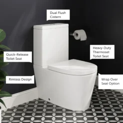 Harbour Clarity Rimless Back to Wall Close Coupled Toilet & Soft Close Seat