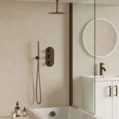 Harbour Clarity Shower Package with 3 Outlet Valve, Fixed Head & Ceiling Arm, Wall Shower Kit and Overflow Bath Filler