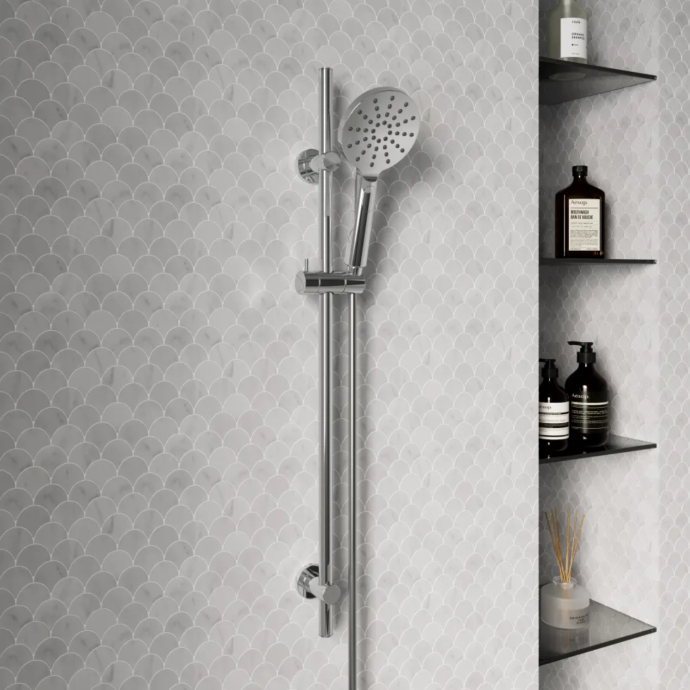 Harbour Clarity Slide Rail Shower Kit with 3 Mode Shower Handset & Hose - Chrome