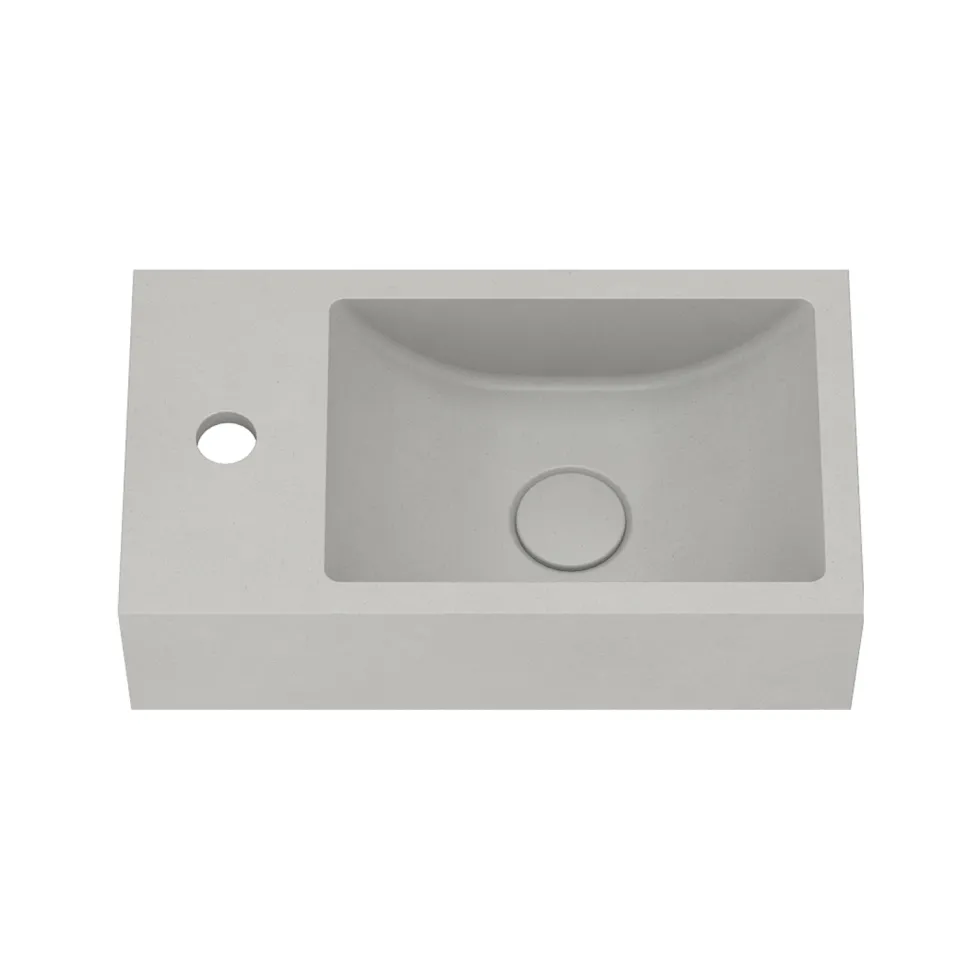 Harbour Concrete 400mm Cloakroom Wall Hung Concrete Grey Basin & Frame