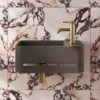 Harbour Concrete 430mm Cloakroom Wall Hung Curved Basin - Anthracite Grey