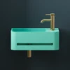 Harbour Concrete 430mm Cloakroom Wall Hung Curved Basin - Seafoam Green