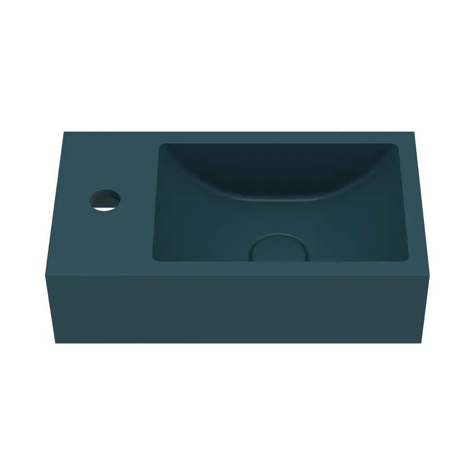 Harbour Concrete 400mm Cloakroom Wall Hung Teal Basin & Frame
