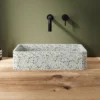 Harbour Concrete 500mm Rectangular Countertop Basin - Natural Terrazzo