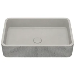 Harbour Concrete 520mm Rectangular Textured Countertop Basin - Pearl Grey