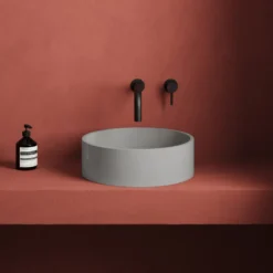 Harbour Concrete 390mm Round Countertop Basin - Concrete Grey