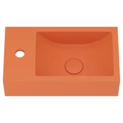 Harbour Concrete 400mm Wall Hung Cloakroom Basin - Burnt Orange
