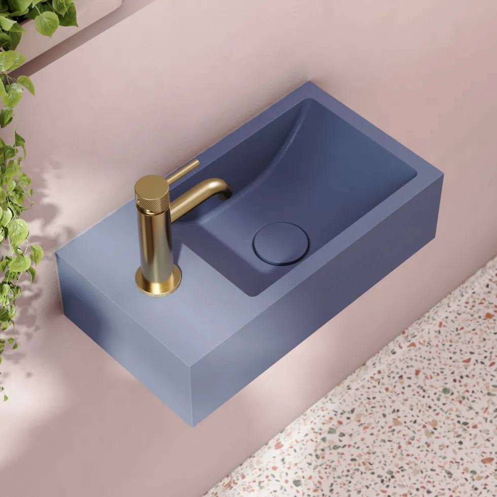 Harbour Concrete 400mm Wall Hung Cloakroom Basin - Periwinkle Purple