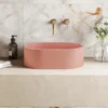 Harbour Concrete Small 400mm Oval Basin - Dusky Pink