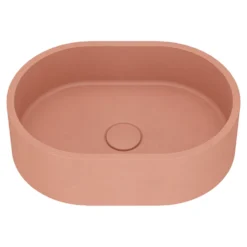 Harbour Concrete Small 400mm Oval Basin - Dusky Pink