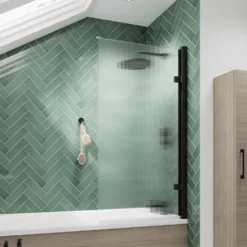 Harbour Contour 8mm Hinged Fluted Bath Screen - 1520 x 830mm