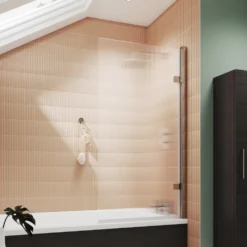 Harbour Contour 8mm Hinged Fluted Bath Screen - 1520 x 830mm