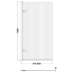 Harbour Contour 8mm Hinged Fluted Bath Screen - 1520 x 830mm