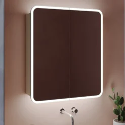 Harbour Design LED Mirrored Cabinet with Demister Pad & Shaver Socket - 600 x 700mm