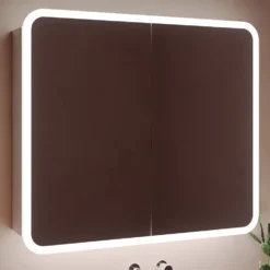 Harbour Design LED Mirrored Cabinet with Demister Pad & Shaver Socket - 800 x 700mm