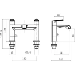 Harbour Essence Deck Mounted Bath Filler