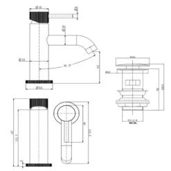 Harbour Fluted Mini Mono Basin Mixer Tap & Waste