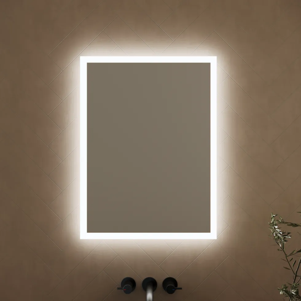 Harbour Glow LED Illuminated Mirror with Demister Pad & Shaver Socket - 500 x 700mm
