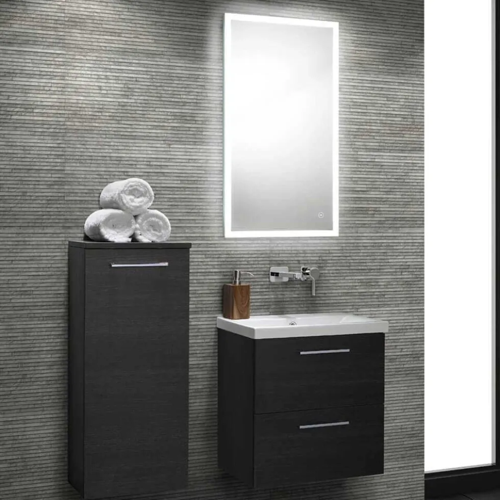 Harbour Glow LED Mirror with Demister Pad & Infrared Touch Button - 450 x 800mm