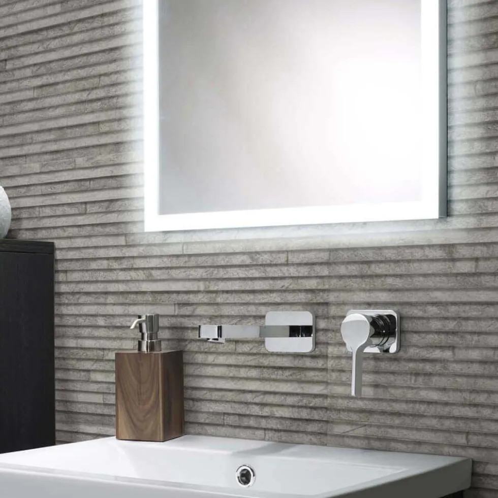 Harbour Glow LED Mirror with Demister Pad & Infrared Touch Button - 450 x 800mm