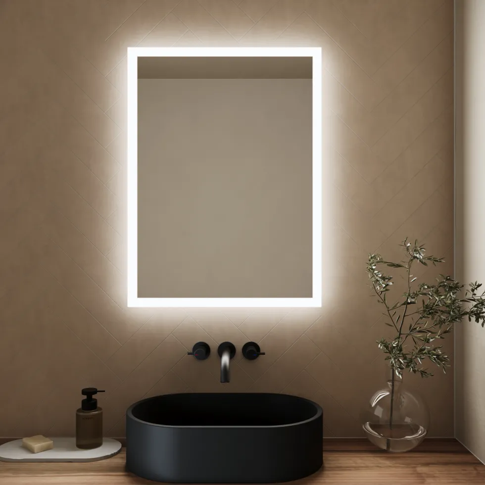 Harbour Glow LED Mirror with Demister Pad & Shaver Socket - 600 x 800mm