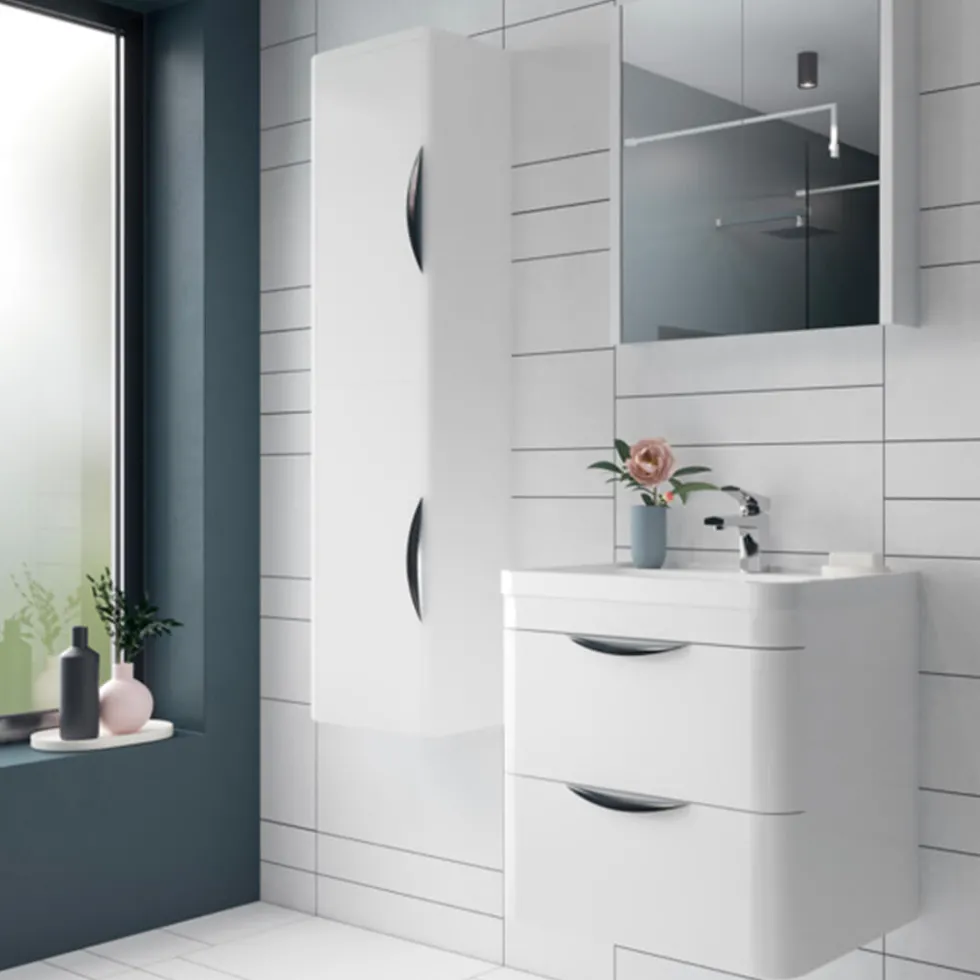 Harbour Grace 1400mm Tall Storage Unit - Gloss White