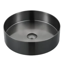 Harbour Gunmetal Round PVD Countertop Basin with Waste - 377mm