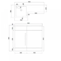 Harbour Icon Compact 900mm Furniture Suite inc. Vanity & Basin and Toilet Unit - Gloss White