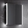 Harbour Icon Double Door LED Bathroom Mirror Cabinet with Demister Pad & Shaver Socket - 600 x 700mm