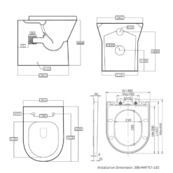 Harbour Identity Comfort Height Rimless Back to Wall Toilet & Soft Close Seat