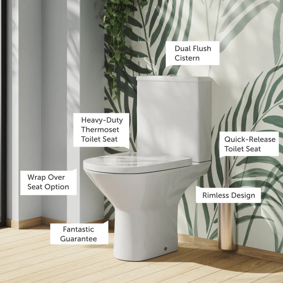Harbour Identity Rimless Close Coupled Toilet & Soft Close Seat