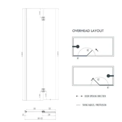 Harbour i8 Easy Clean 8mm Inward Hinged Bath Screen with Fixed Inline Panel - 1500 x 900mm
