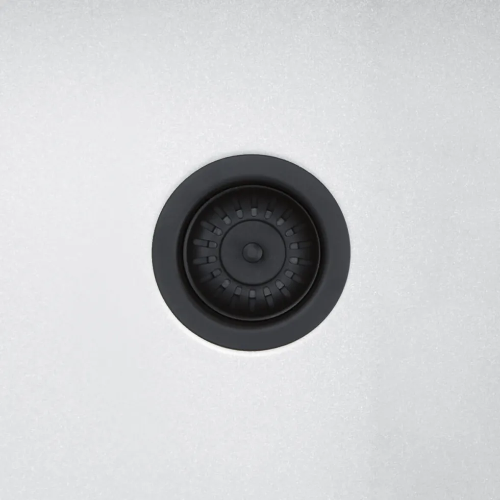 Harbour 90mm Matt Black Basket Strainer Kitchen Sink Waste & Overflow Covers