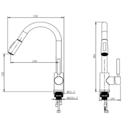 Harbour Pro Pull Out Single Lever Mono Kitchen Mixer Tap