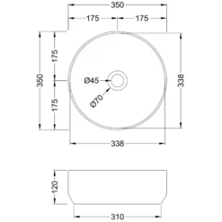 Harbour Round Matt Finish Countertop Basin - 350mm