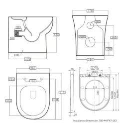Harbour Serenity Rimless Back to Wall Toilet with Soft Close Seat