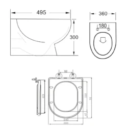Harbour Serenity Rimless Wall Hung Toilet with Soft Close Seat