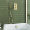 Harbour Status Brushed Brass Shower Package with 2 Outlet Valve, Wall Shower Kit and Overflow Bath Filler