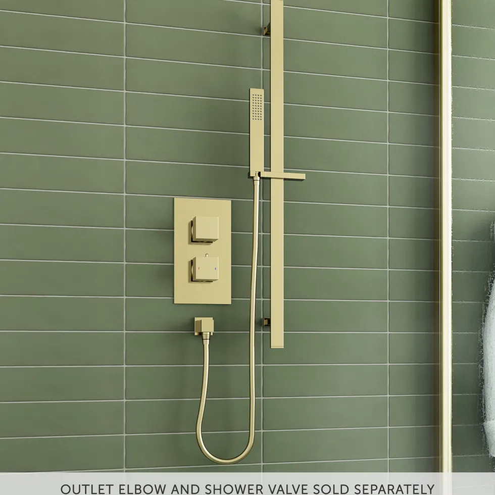 Harbour Status Brushed Brass Slide Rail Shower Kit with Shower Handset & Hose
