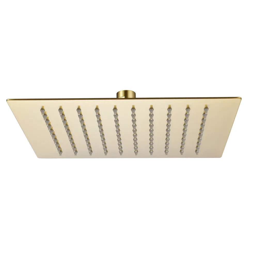 Harbour Status Brushed Brass Ultra Slim Square Shower Head - 250mm